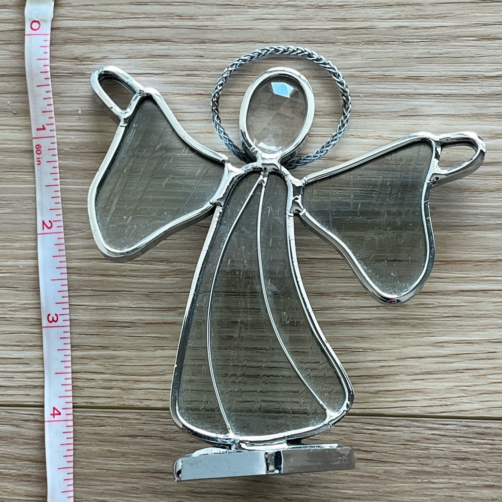 Elegant Silver Glass Angel Figurine